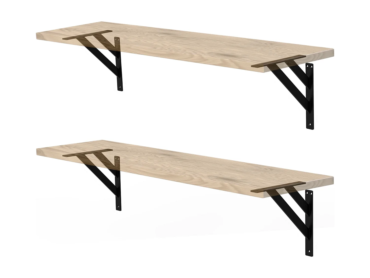 4x Supporto per mensole in alluminio nero 240x240 mm staffe per mensola pesanti