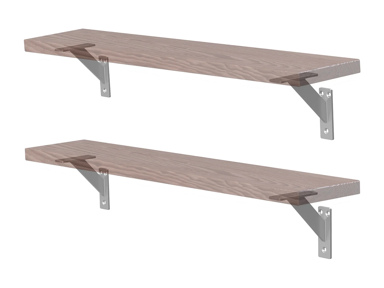 4x Staffa per mensola argento 120 mm alluminio reggimensola galleggianti a muro