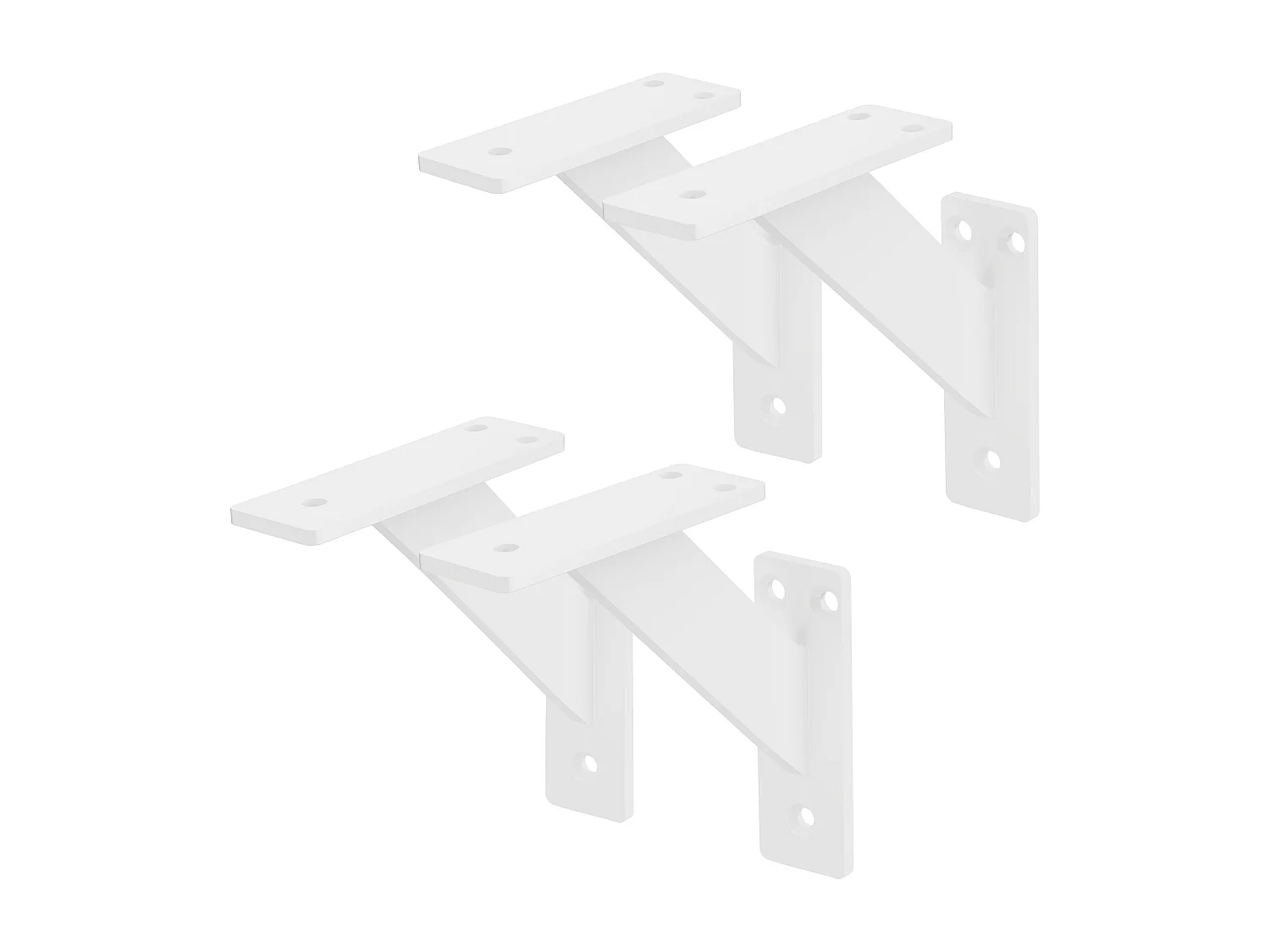 4x Staffa per mensola bianco 120mm in alluminio reggimensola galleggianti a muro