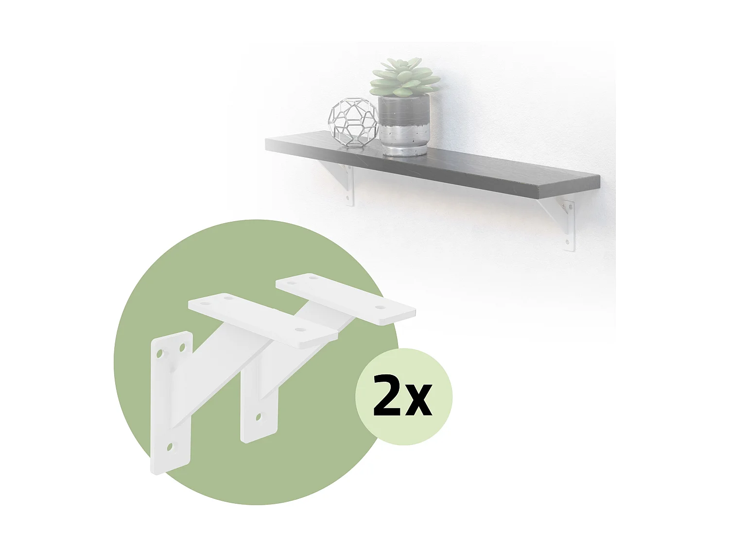 4x Staffa per mensola bianco 120mm in alluminio reggimensola galleggianti a muro