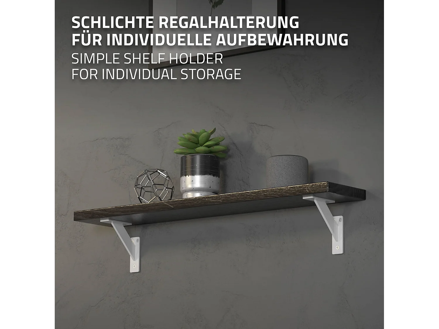 4x Staffa per mensola bianco 120mm in alluminio reggimensola galleggianti a muro