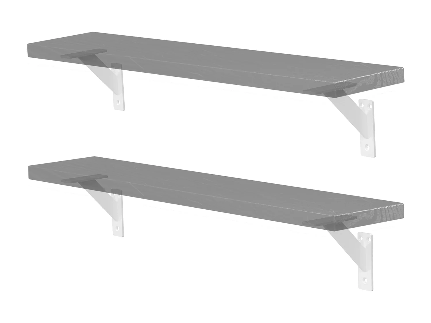 4x Staffa per mensola bianco 120mm in alluminio reggimensola galleggianti a muro