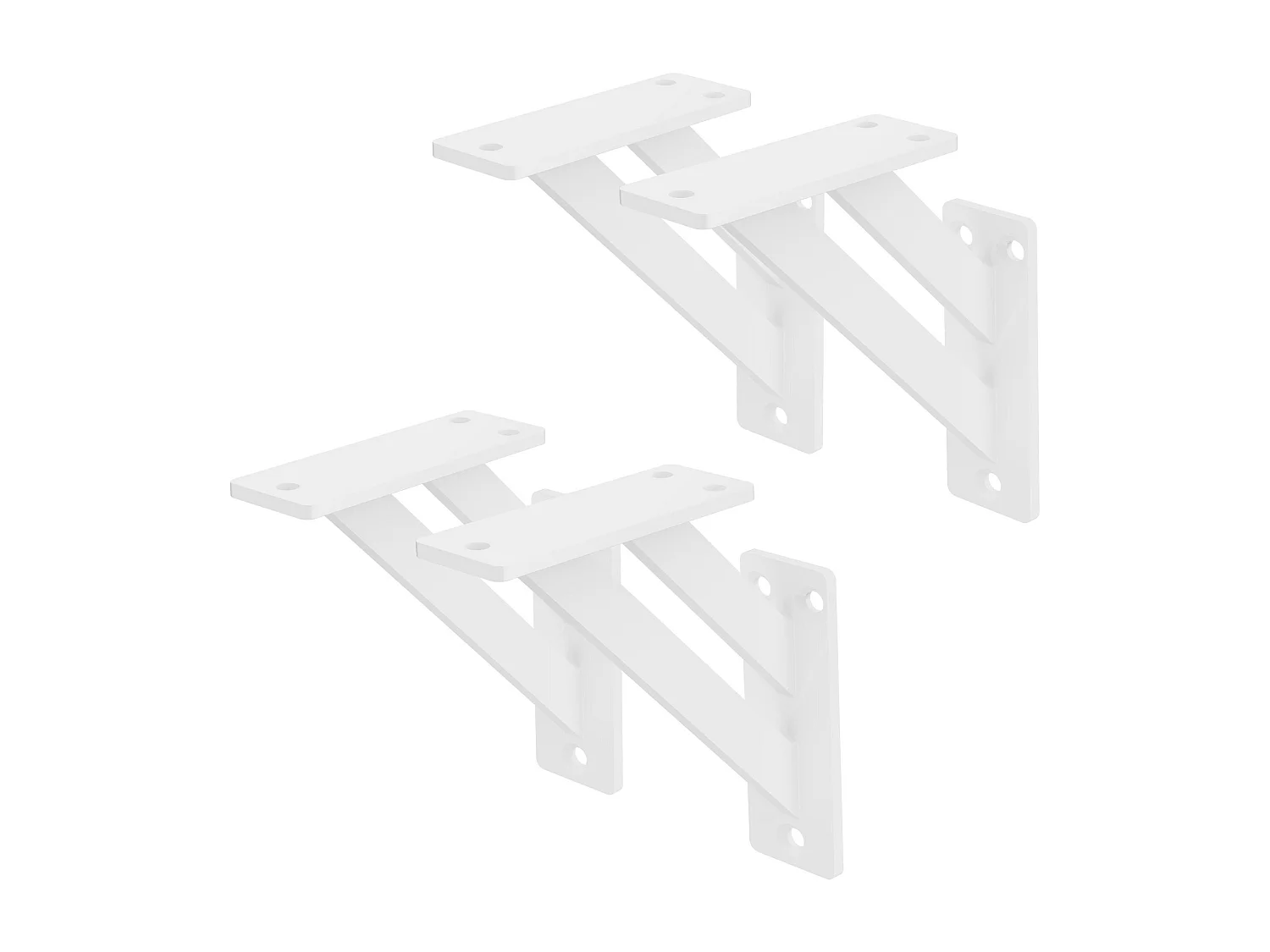 4x Supporto per mensole in alluminio bianco 12x12 cm staffe per mensola pesanti