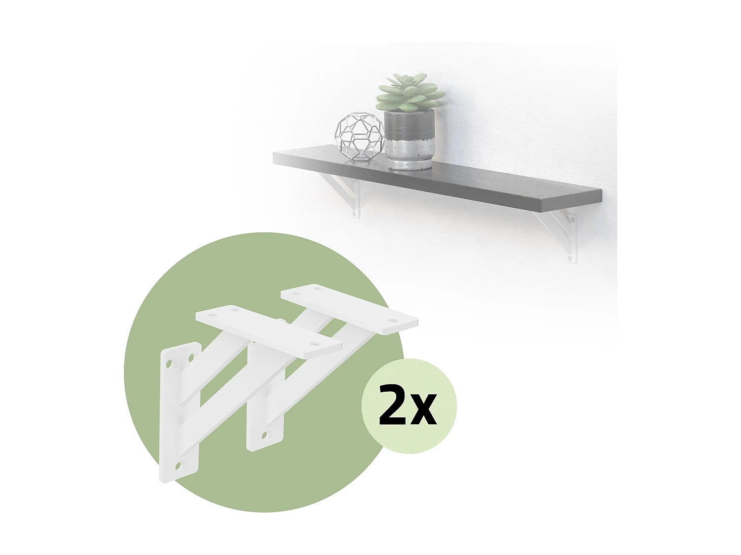 4x Supporto per mensole in alluminio bianco 12x12 cm staffe per mensola pesanti