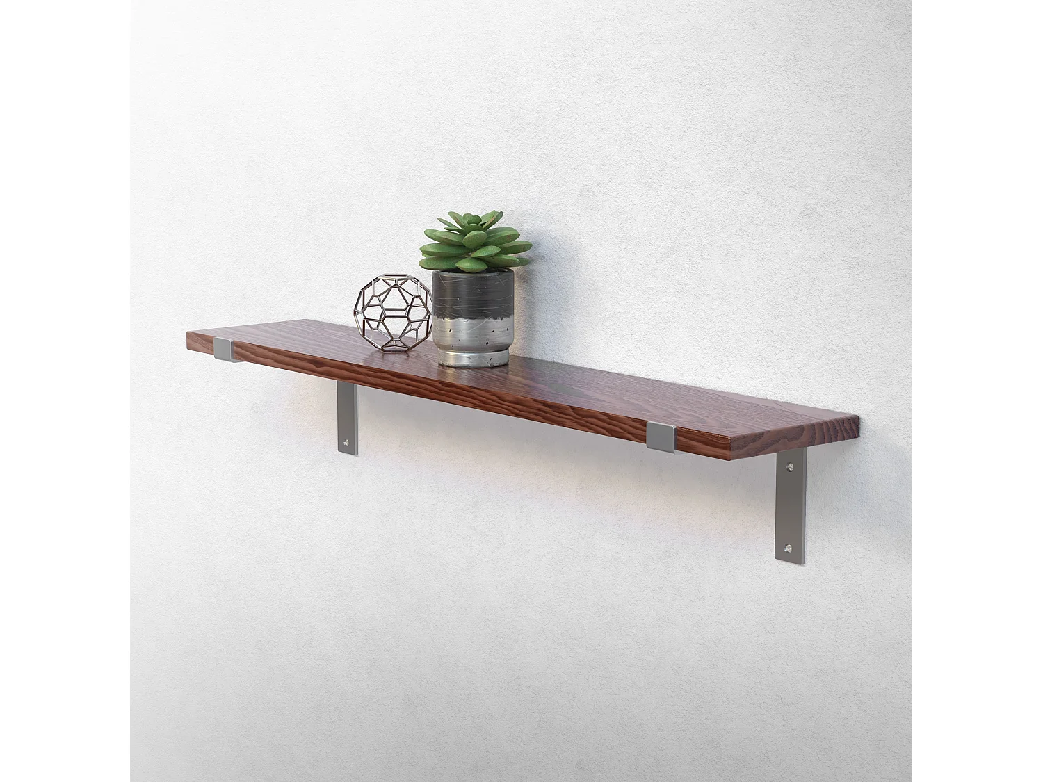 Set 4 supporti per scaffale staffe per ripiano mensola metallo grigio 200x145 mm