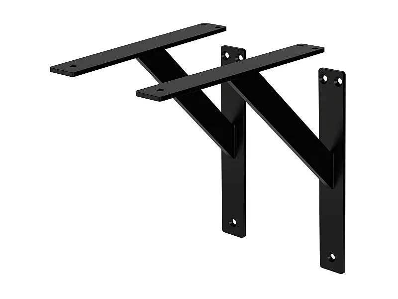 4x Staffa per mensola nero 240 mm in alluminio reggimensola galleggianti a muro