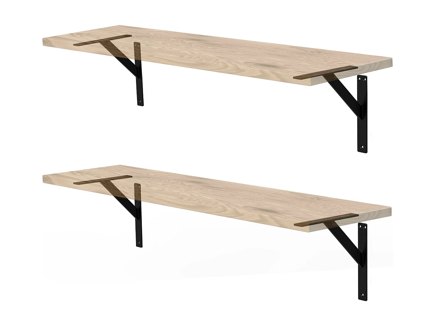 4x Staffa per mensola nero 240 mm in alluminio reggimensola galleggianti a muro