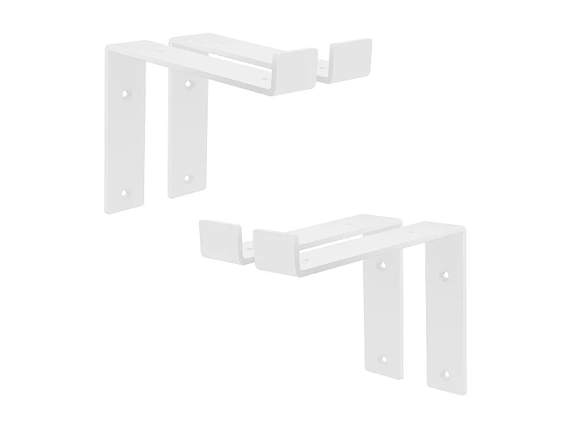 Set 4 supporti per scaffale staffe per ripiano mensola metallo bianco 200x145 mm