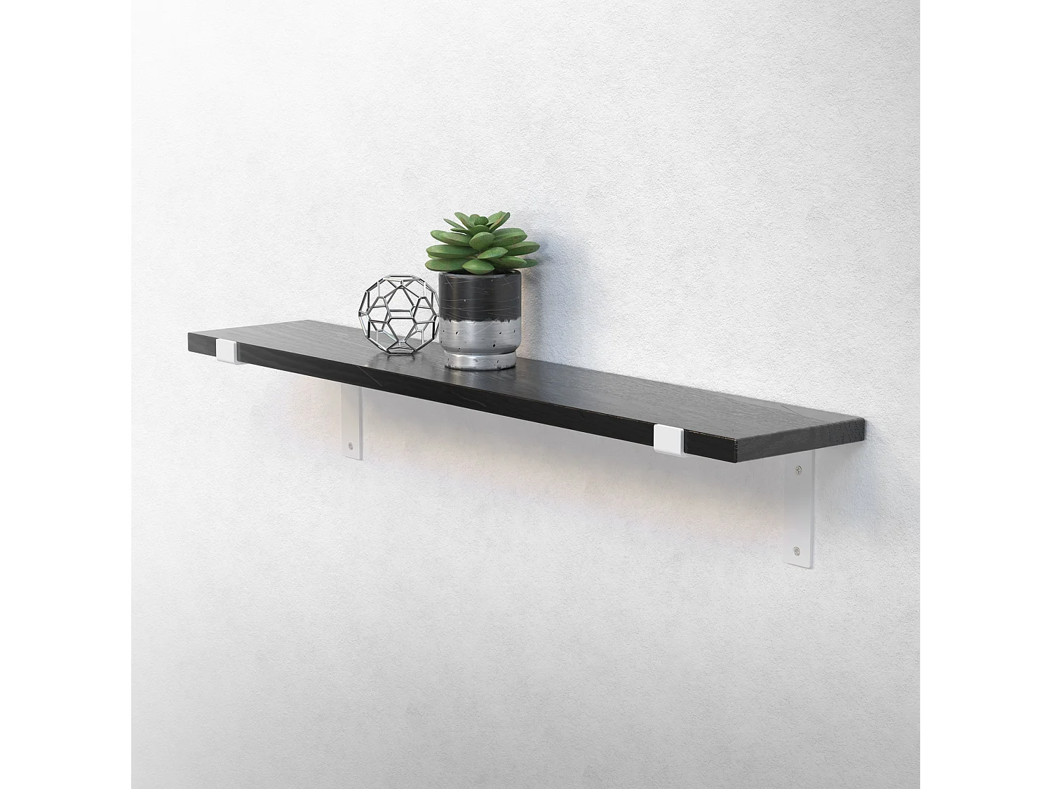 Set 4 supporti per scaffale staffe per ripiano mensola metallo bianco 200x145 mm