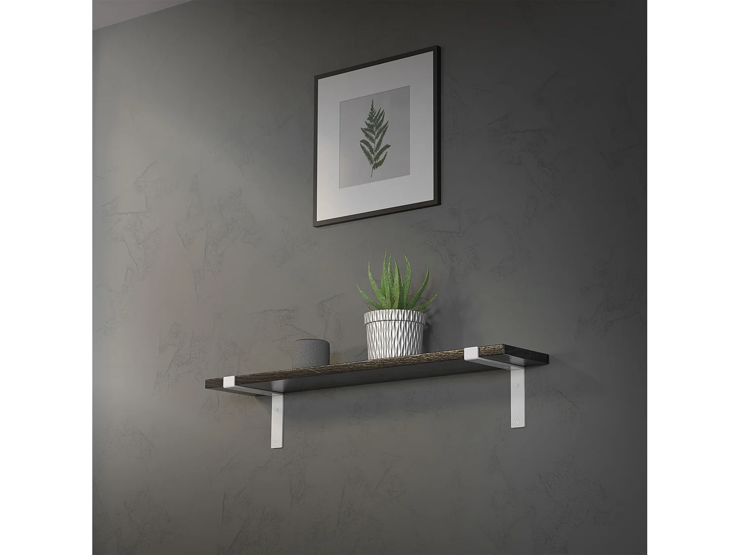 Set 4 supporti per scaffale staffe per ripiano mensola metallo bianco 200x145 mm