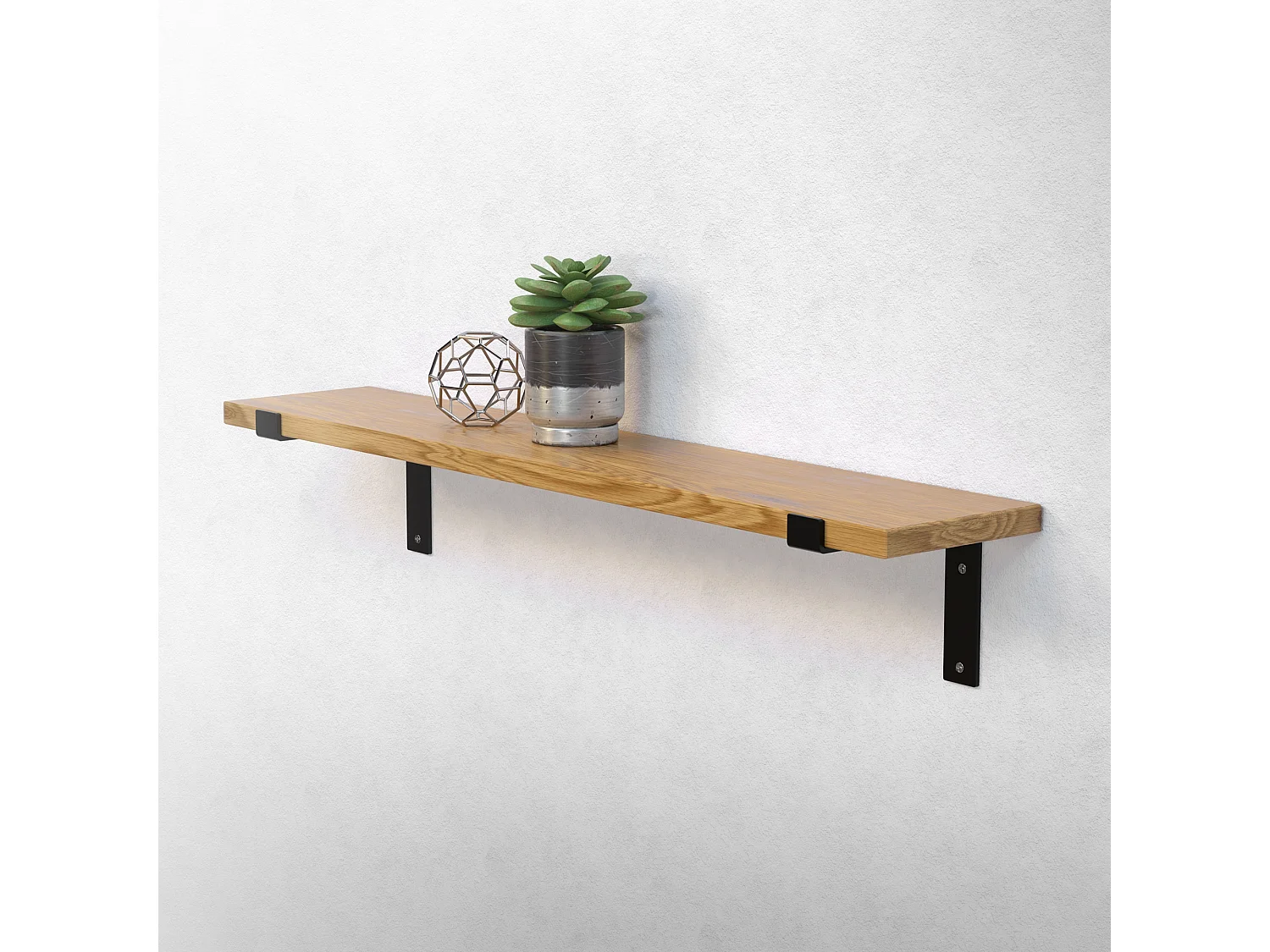 Set 4 supporti per scaffale staffe per ripiano mensola metallo nero 200x145 mm