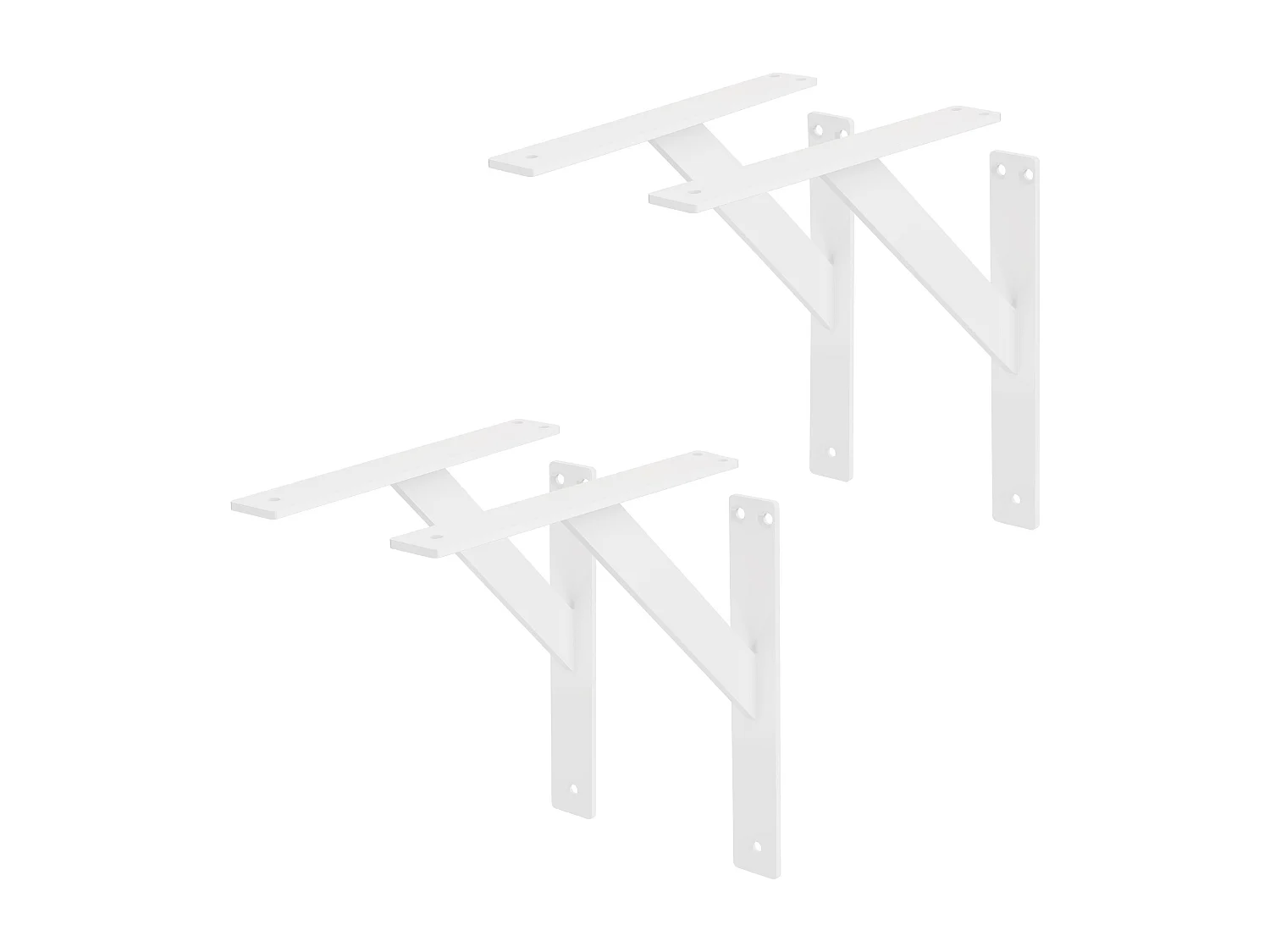 4x Staffa per mensola bianco 24 cm in alluminio reggimensola galleggianti a muro