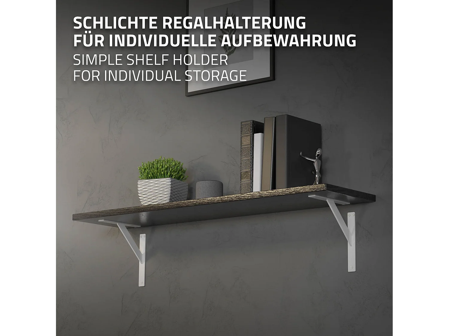 4x Staffa per mensola bianco 24 cm in alluminio reggimensola galleggianti a muro