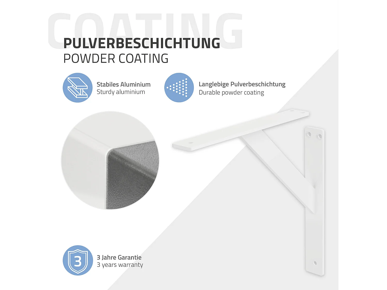 4x Staffa per mensola bianco 24 cm in alluminio reggimensola galleggianti a muro