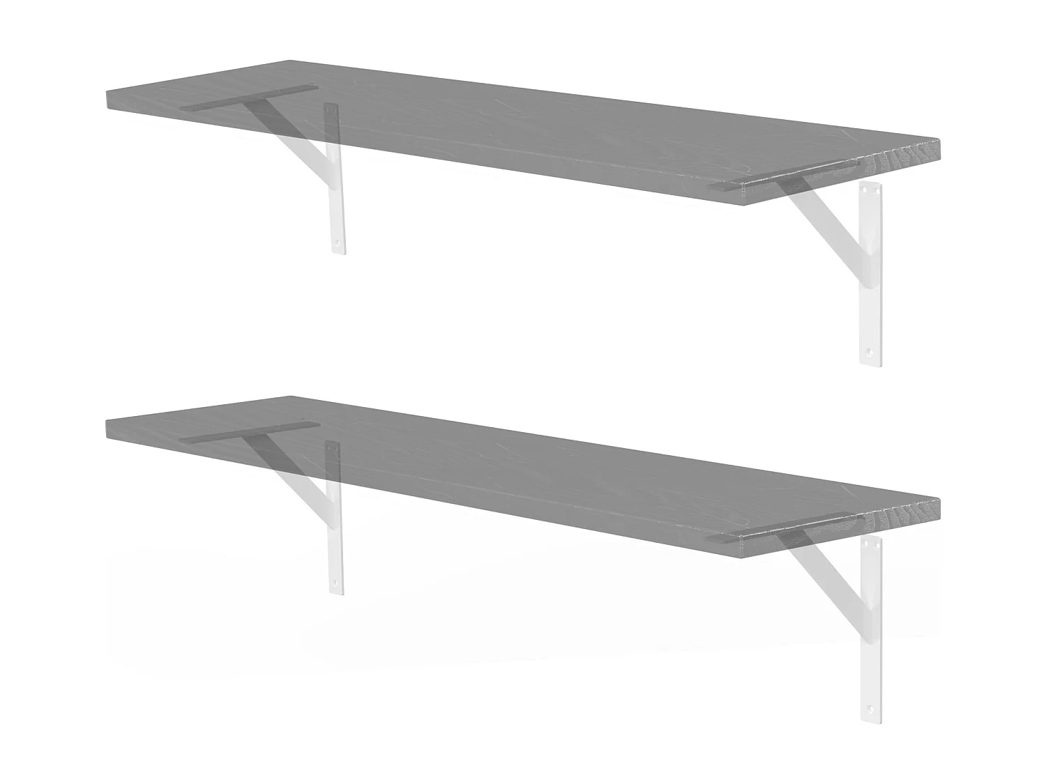 4x Staffa per mensola bianco 24 cm in alluminio reggimensola galleggianti a muro