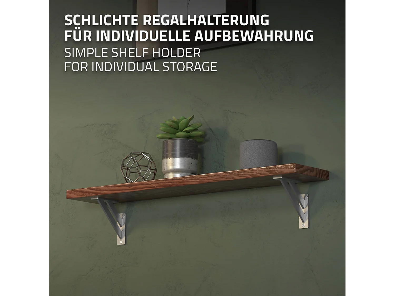 4x Supporto per mensole in alluminio argento 12x12 cm staffe per mensola pesanti