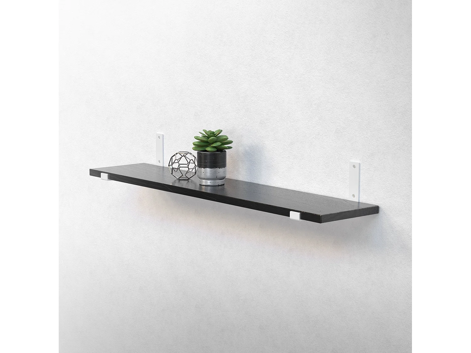 Set 4 supporti per scaffale staffe ripiano mensola metallo bianco 25 x 14 cm