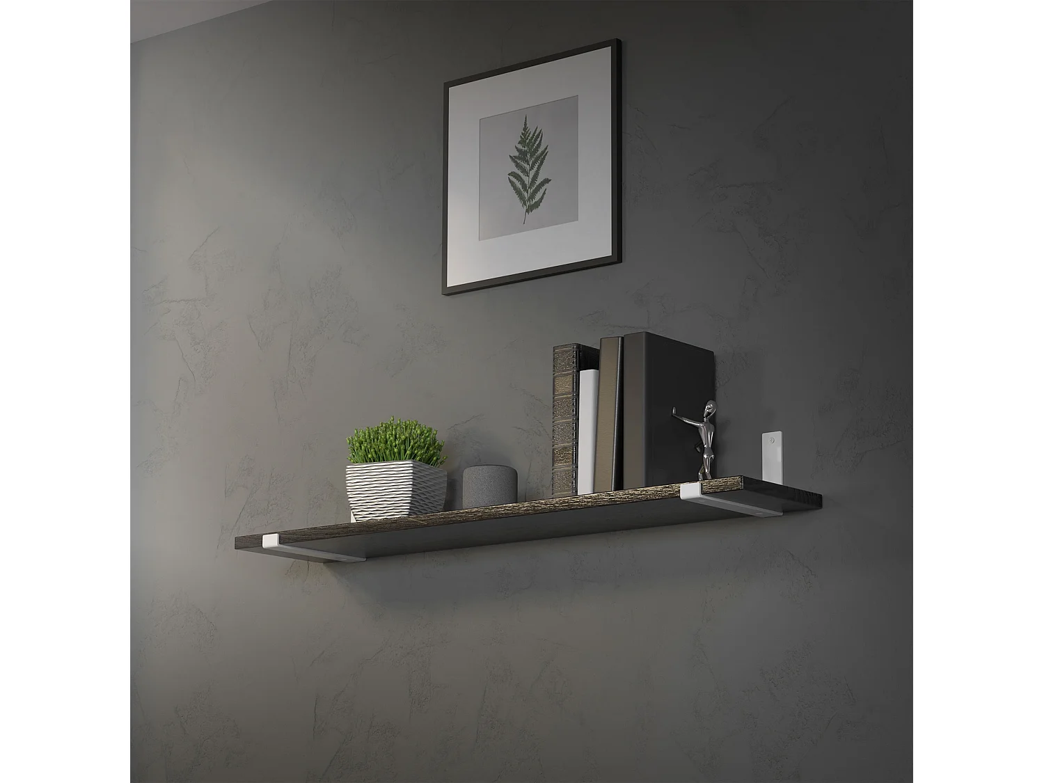 Set 4 supporti per scaffale staffe ripiano mensola metallo bianco 25 x 14 cm