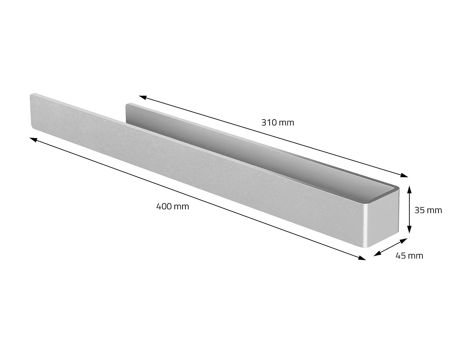 Toallero de pared sin aladrar aluminio plateado soporte de toallas multiuso 40cm