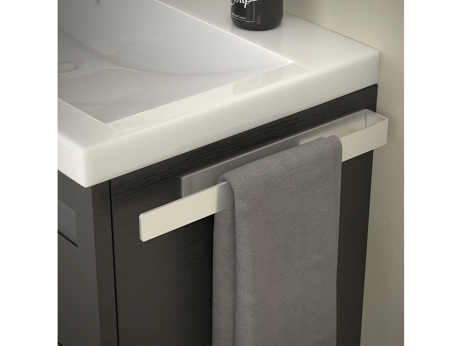 Toallero de pared sin aladrar aluminio plateado soporte de toallas multiuso 40cm