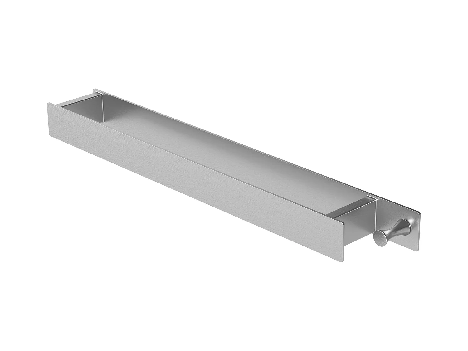 Porte-serviettes sans percer 42 cm argent à coller salle de bain étagère murale