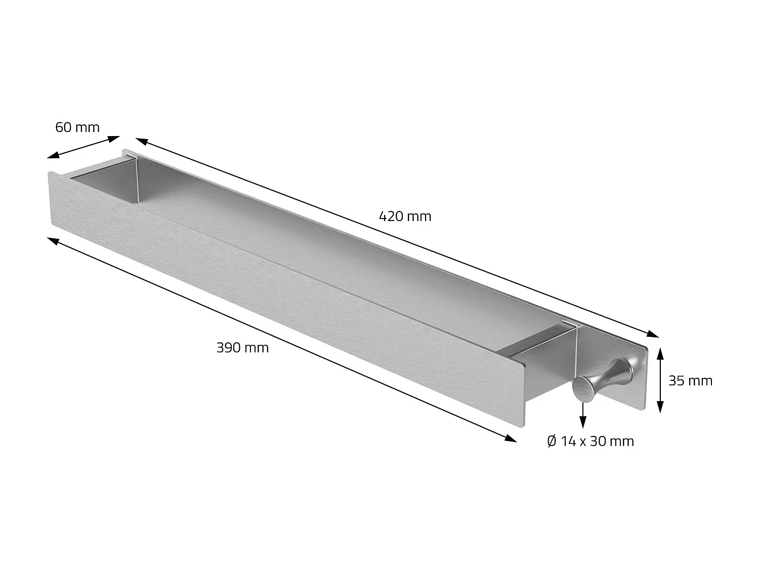 Toallero sin taladrar con gancho de acero plata soporte de toallas multiuso 42cm