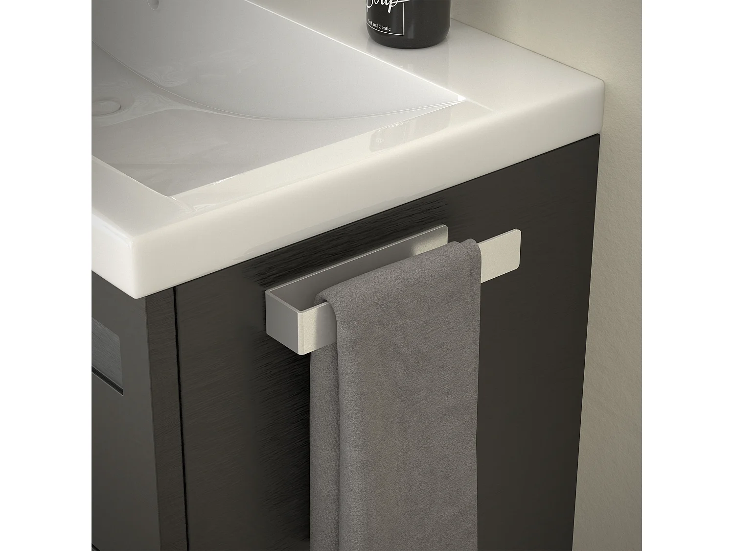 Porte-serviettes salle de bain support en aluminium autocollant sans percer 22cm