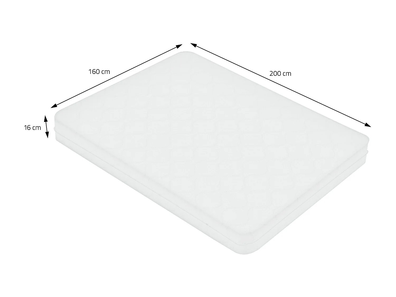 Lit en métal noir avec tête de lit en bois 160x200 cm avec matelas mousse 16cm