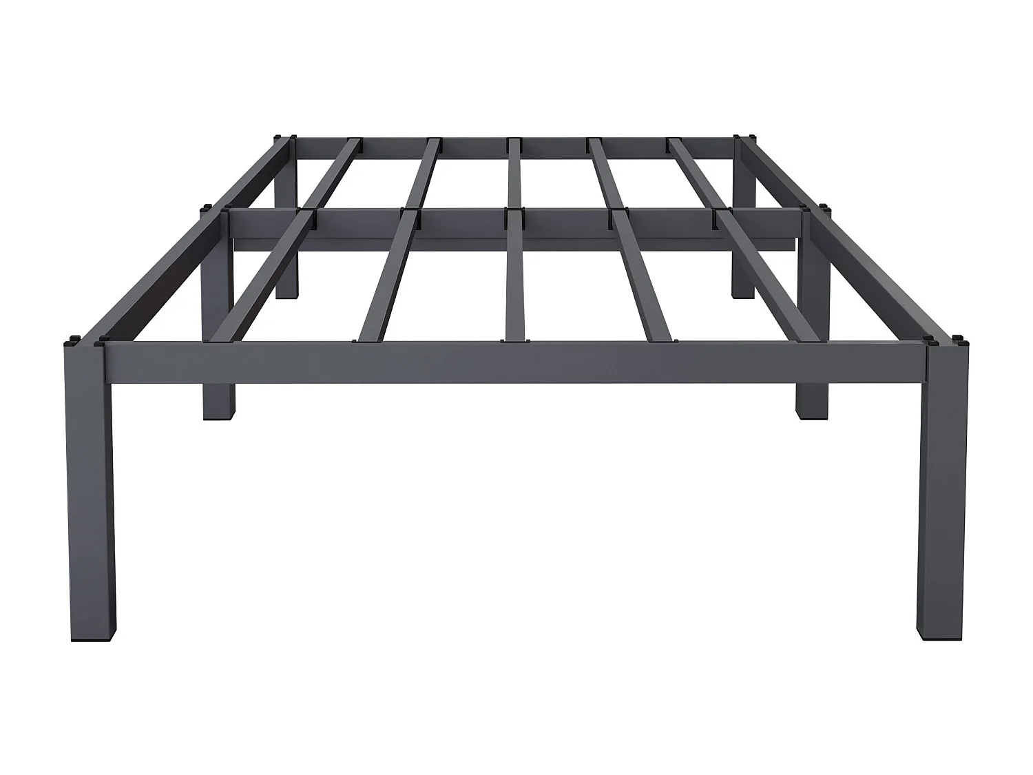 Letto telaio in acciaio antracite 200 x 90 cm con materasso singolo a schiuma