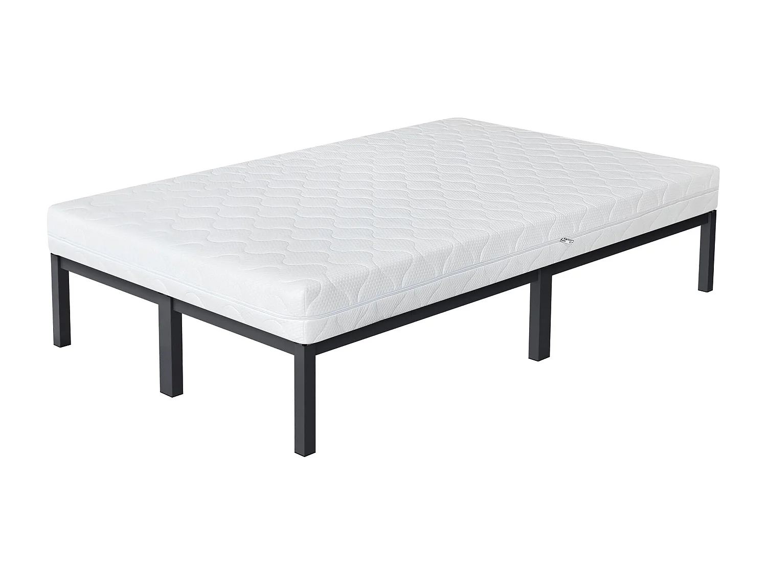Cama de estructura metalica antracita 120x200cm con colchón de espuma fría 16 cm