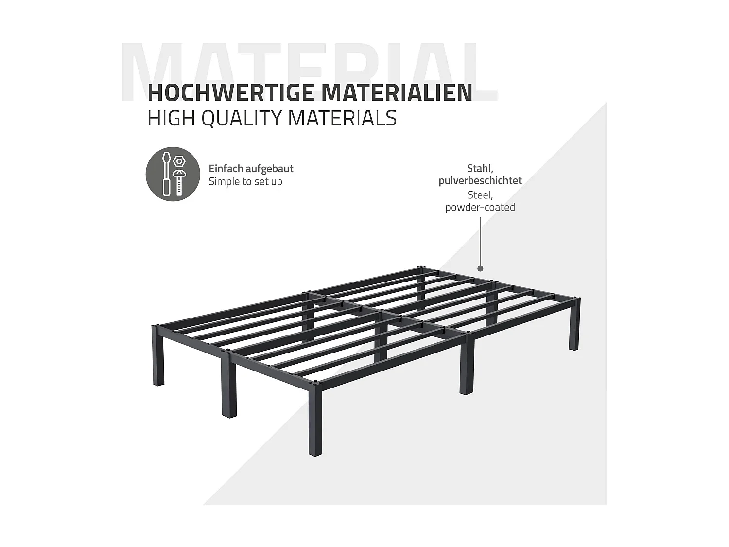 Cama de estructura metalica antracita 120x200cm con colchón de espuma fría 16 cm