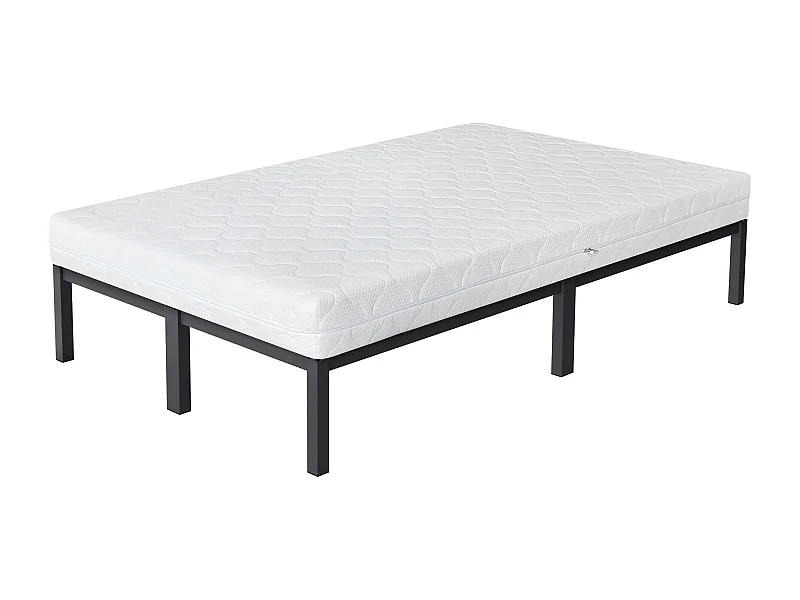 Cama de estructura metalica antracita 120x200cm con colchón de espuma fría 16 cm