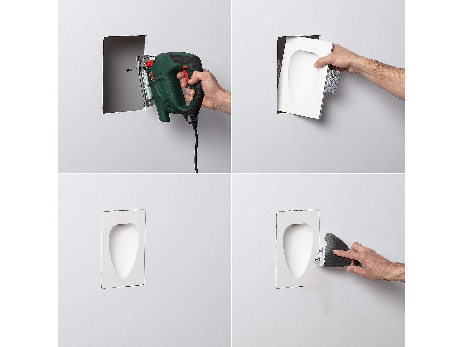 Applique Murale LED Intégration Plâtre/Placo 2W Coupe 323x103 mm 2700K Blanc chaud