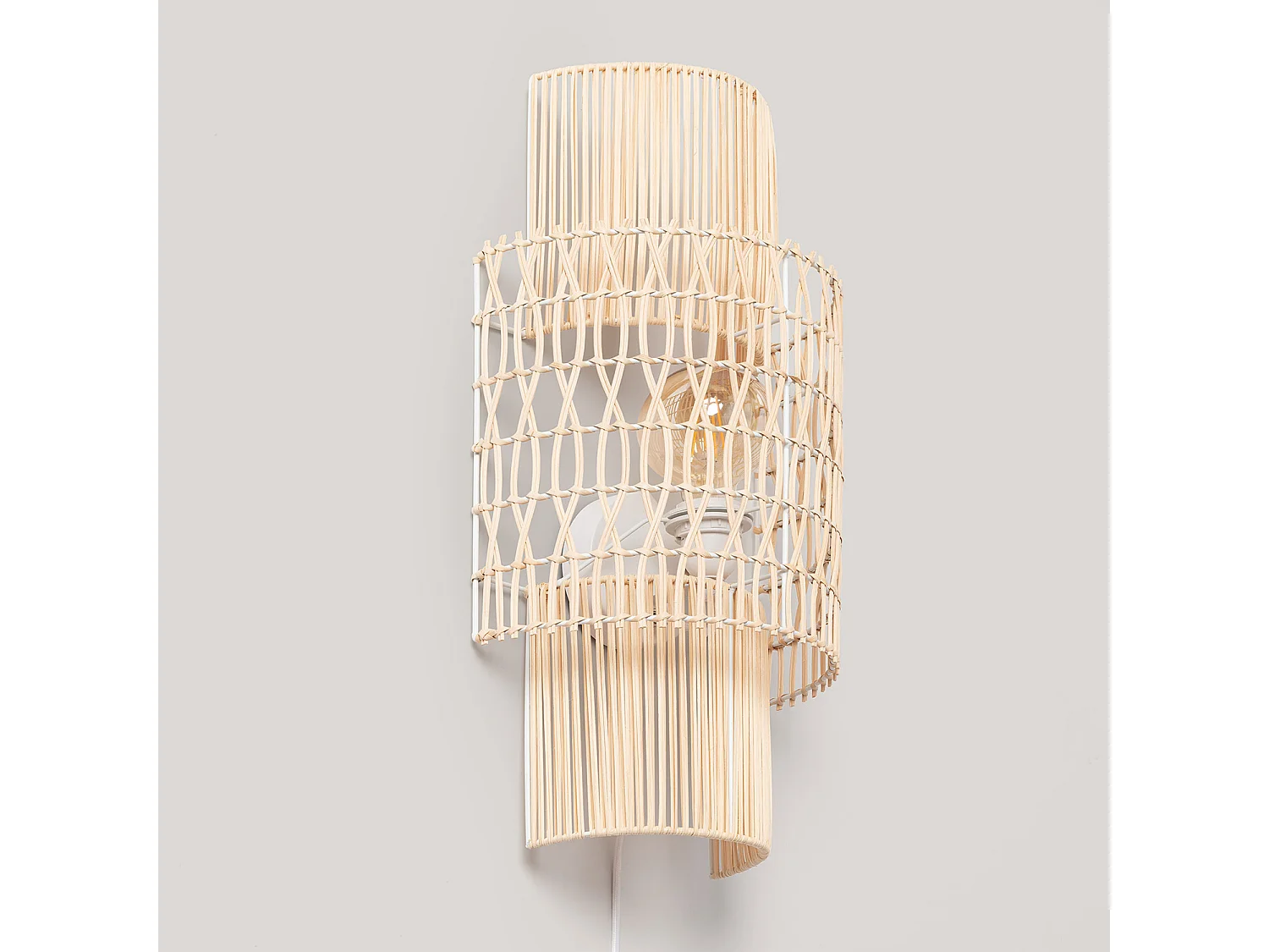 Aplique de Pared Papel Trenzado Masego L ILUZZIA Natural