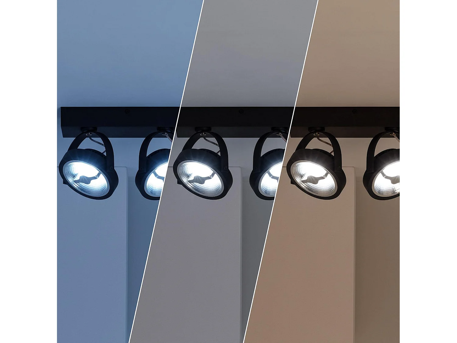 Faretto LED da Superficie Orientabile AR111 30W Regolabile Nero CREE 5500K Bianco Freddo