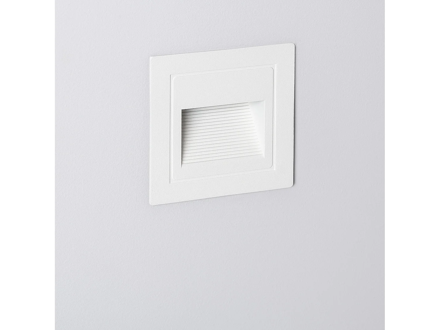 Balise LED Extérieure 3W Encastrable au Mur Carrée Olite Blanche 4000K Blanc neutre
