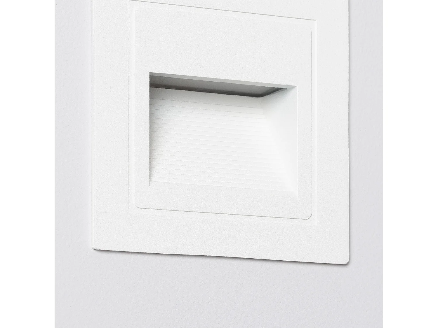 Balise LED Extérieure 3W Encastrable au Mur Carrée Olite Blanche 4000K Blanc neutre