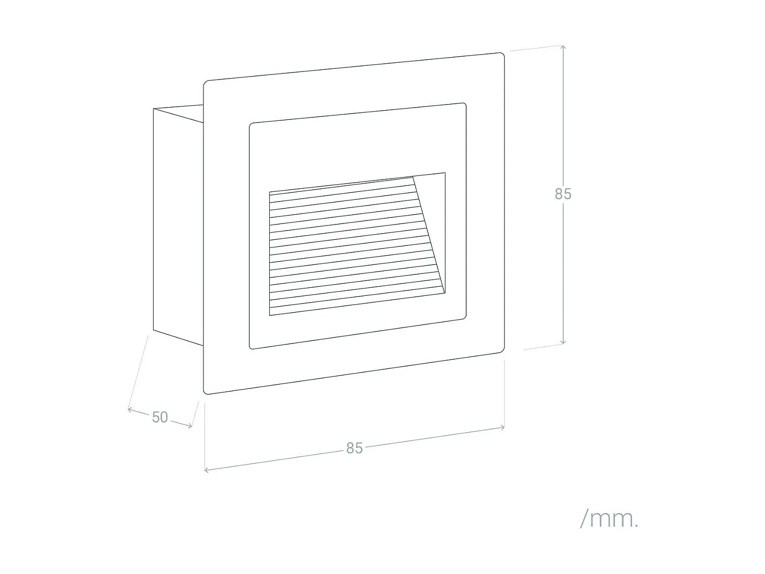 Balise LED Extérieure 3W Encastrable au Mur Carrée Olite Blanche 4000K Blanc neutre