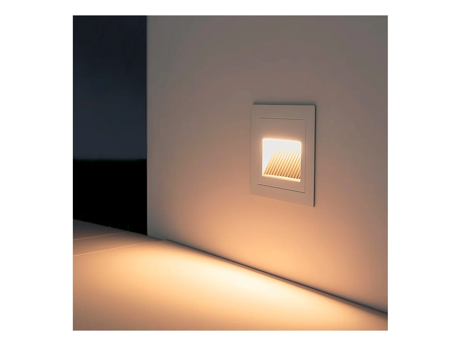 Balise LED Extérieure 3W Encastrable au Mur Carrée Olite Blanche 4000K Blanc neutre
