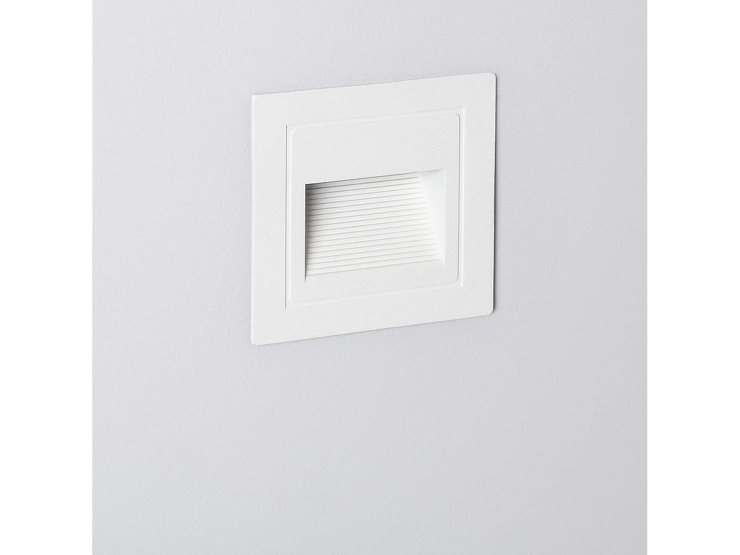 Balise LED Extérieure 3W Encastrable au Mur Carrée Olite Blanche 4000K Blanc neutre