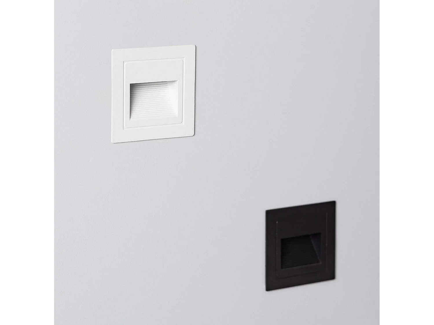 Balise LED Extérieure 3W Encastrable au Mur Carrée Olite Blanche 4000K Blanc neutre
