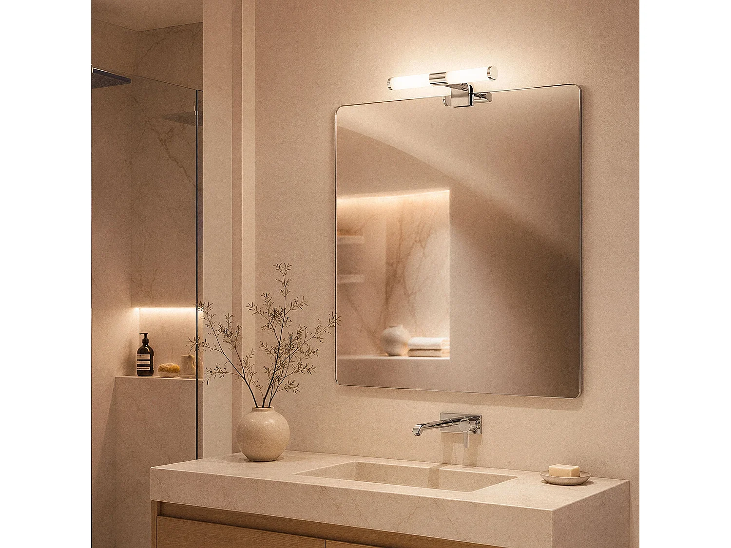 Applique LED Salle de Bain 6W New Bora Bora pour Miroir  3000K Blanc chaud
