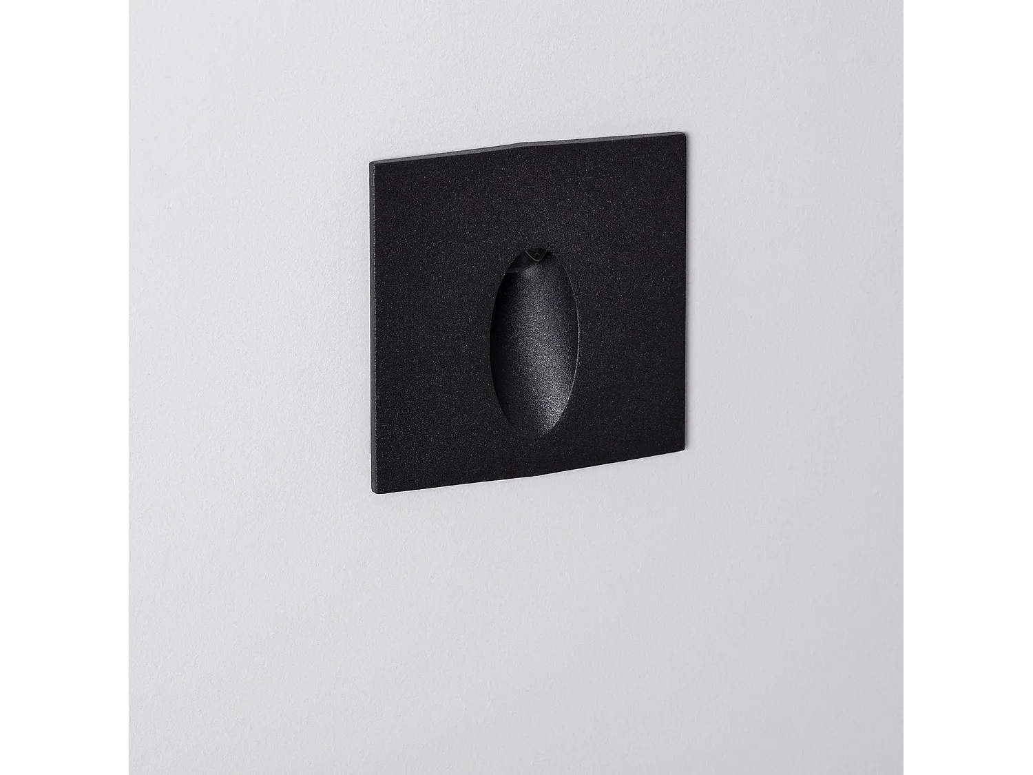 Balise LED Extérieure 3W Encastrable au Mur Carée Bombée Olite Noire 4000K Blanc neutre