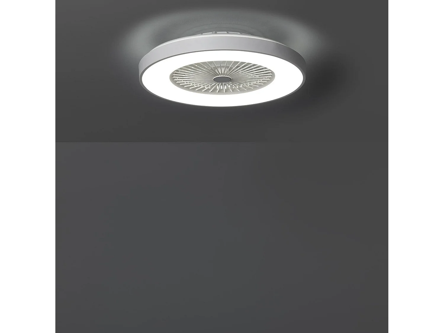 Ventilatore da Soffitto Silenzioso Dhalia Bianco 58cm Motore DC Bianco Selezionabile (Caldo-Naturale-Freddo) , Telecomando RF, Wifi: