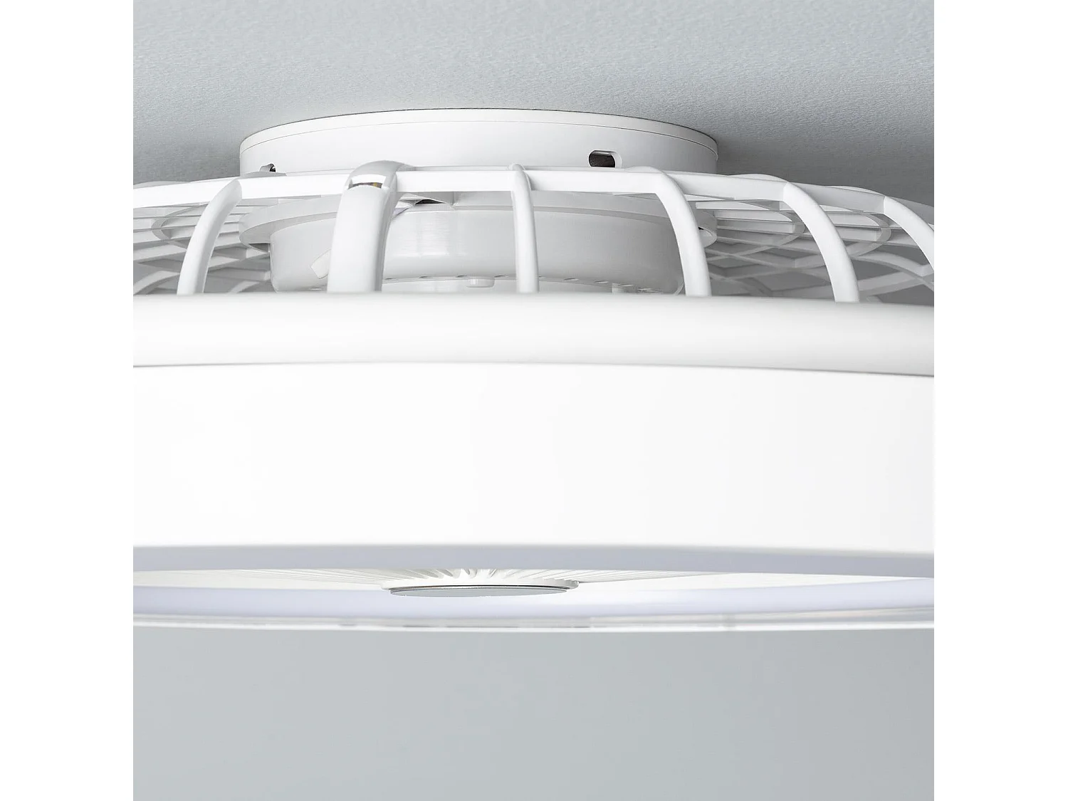 Ventilatore da Soffitto Silenzioso Dhalia Bianco 58cm Motore DC Bianco Selezionabile (Caldo-Naturale-Freddo) , Telecomando RF, Wifi: