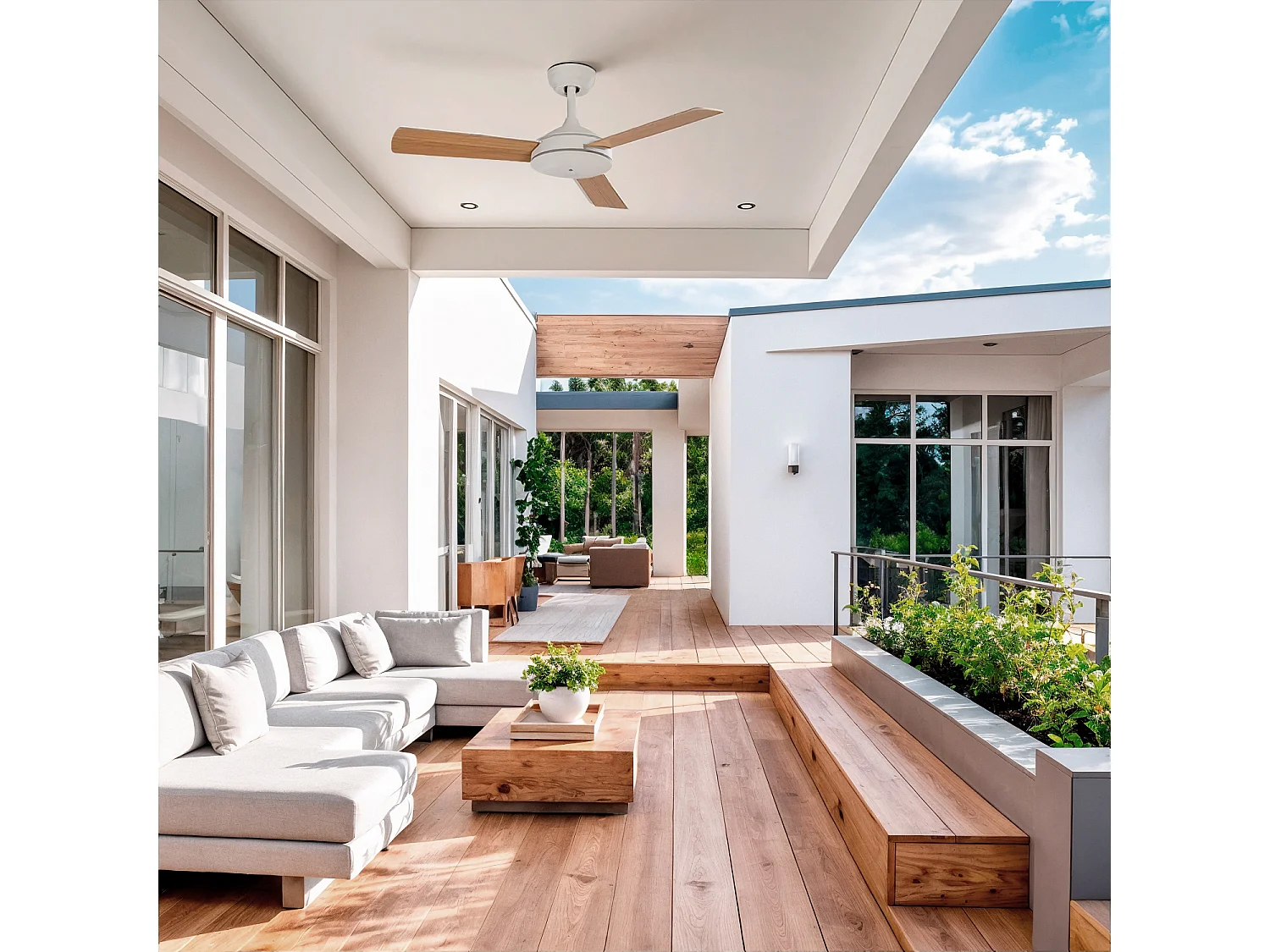 Ventilador de Techo Silencioso Navy 107cm Motor DC para Exterior Blanco Sin Luz Mando a Distancia Wifi: False