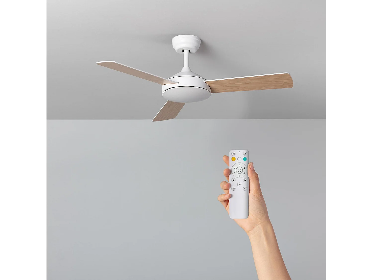 Ventilador de Techo Silencioso Navy 107cm Motor DC para Exterior Blanco Sin Luz Mando a Distancia Wifi: False