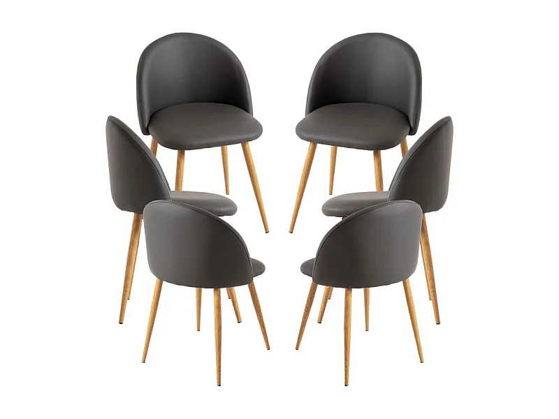 Packs Sillas Comedor - Pack 6 Sillas Vint Polipiel - Gris