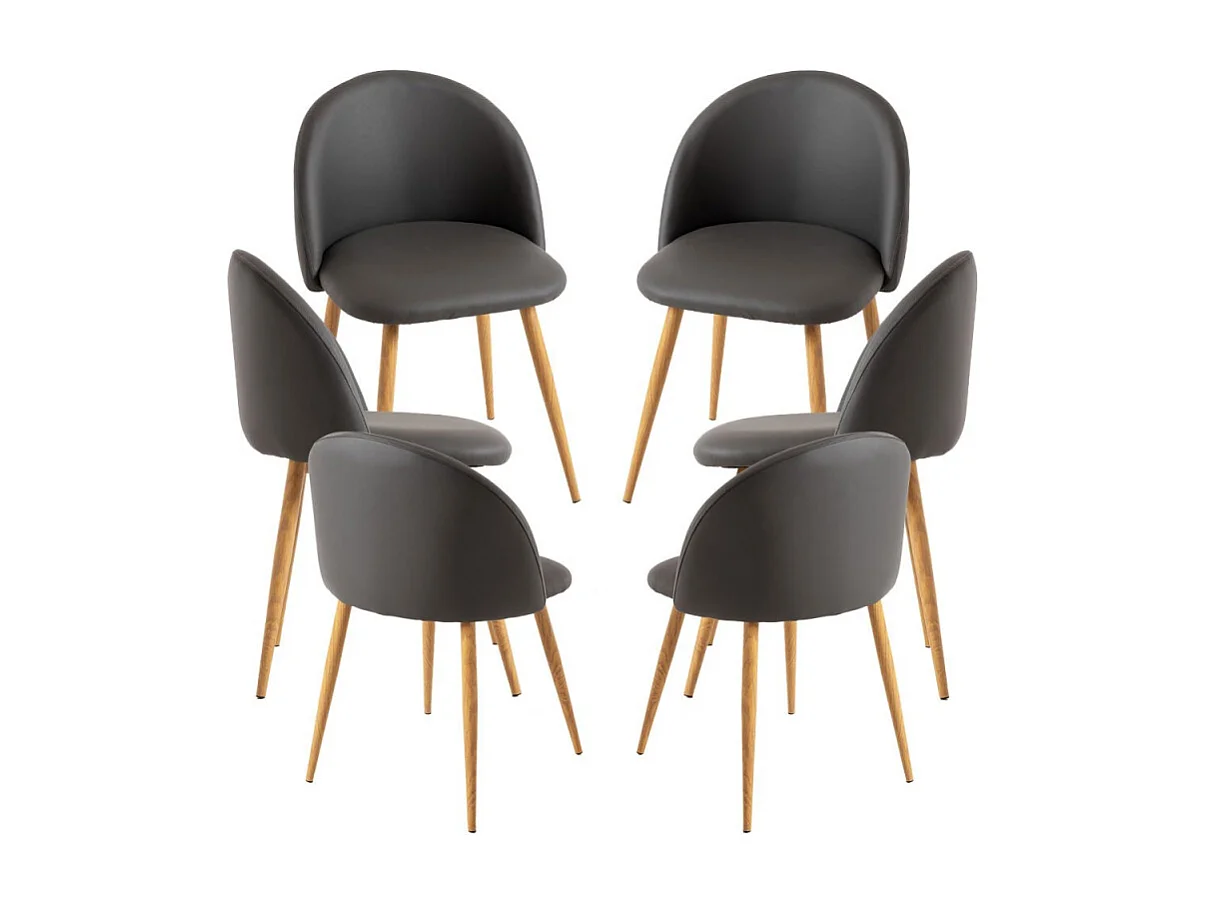 Packs Sillas Comedor - Pack 6 Sillas Vint Polipiel - Gris