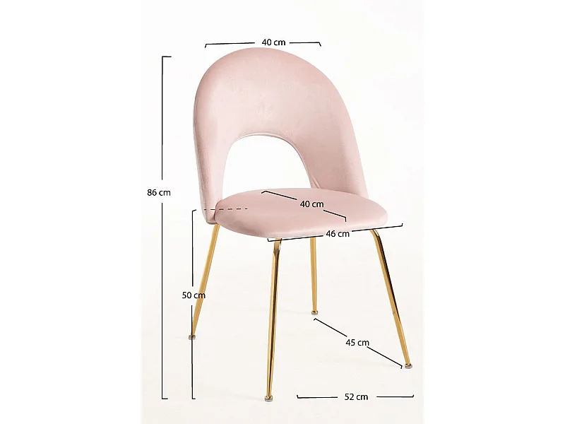 Packs Sillas Comedor - Pack 6 Sillas Dawa Gold Terciopelo - Rosa